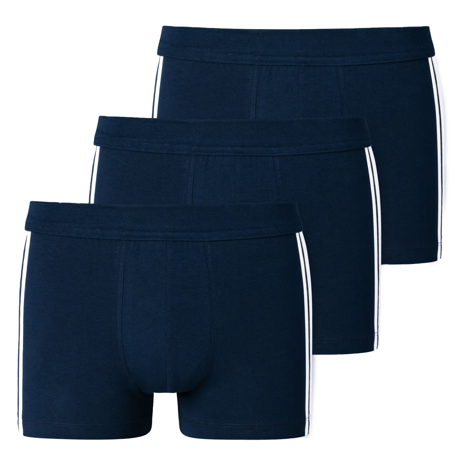 Schiesser Boxershorts 95/5 met stoffen band 3-Pack blauw